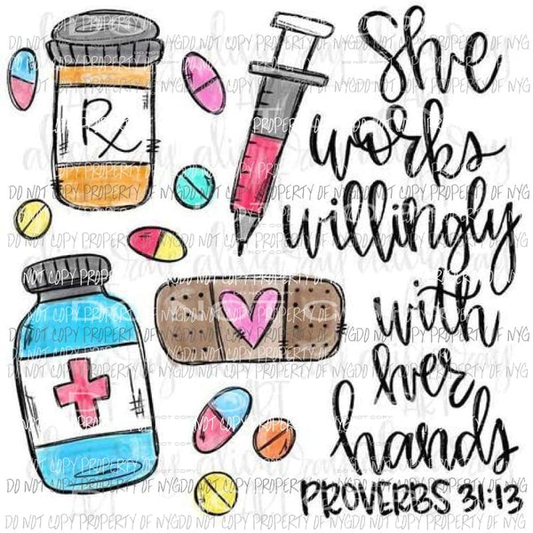 Pharmacist She Works Willingly Sublimation transfers Heat Transfer