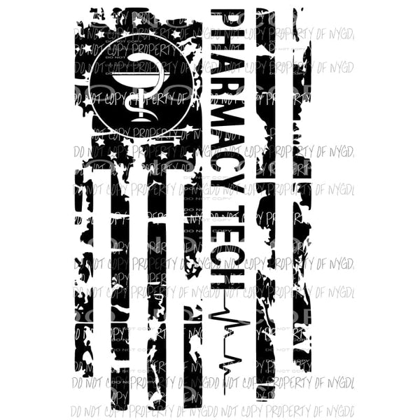 Pharmacy Tech Flag Sublimation transfers Heat Transfer