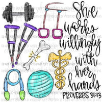 Physical Therapist She Works Willingly Sublimation transfers Heat Transfer