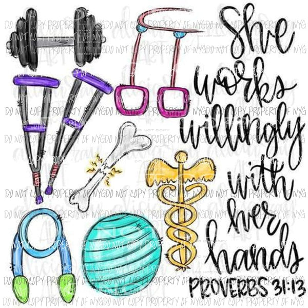 Physical Therapist She Works Willingly Sublimation transfers Heat Transfer