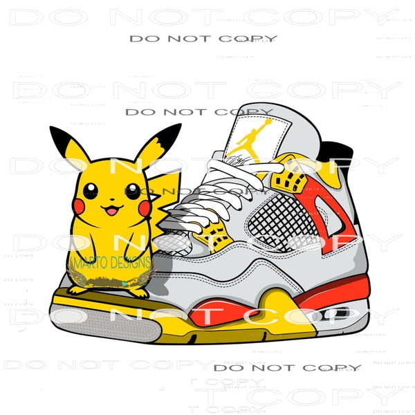 Pikachu Shoes #6275 Sublimation transfers - Heat Transfer