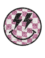 Pink Checkered Smile #7869 Sublimation transfers - Heat
