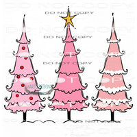 Pink Christmas Tree #7587 Sublimation transfers - Heat