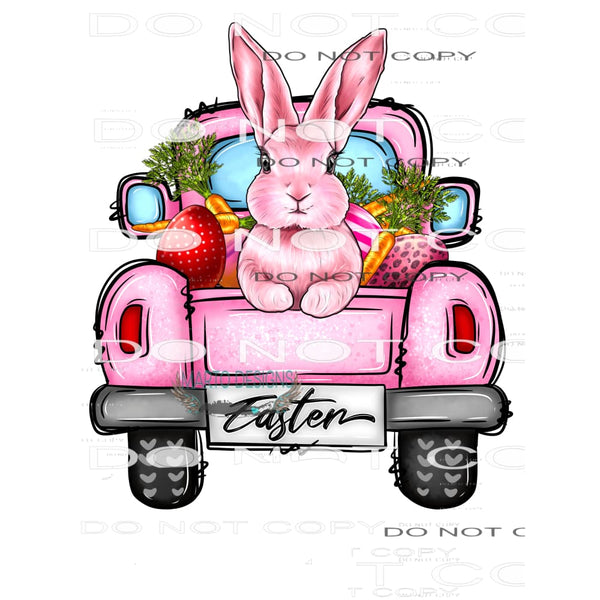 Pink Easter Truck #8915 Sublimation transfers - Heat