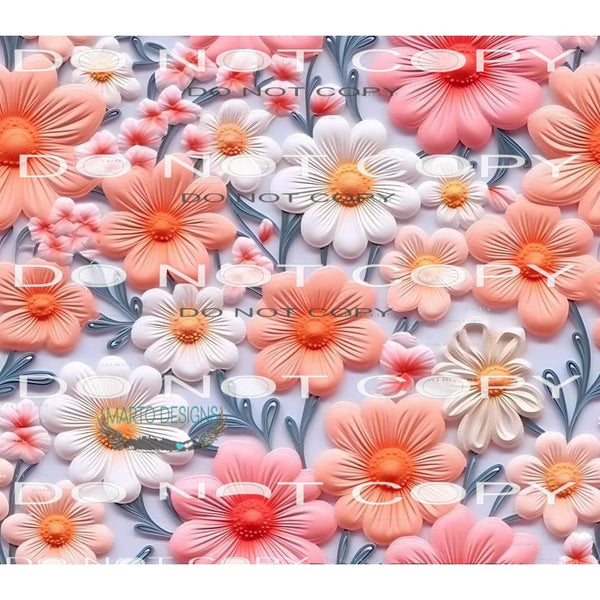 Pink Flowers #6272 Sublimation transfers - Heat Transfer