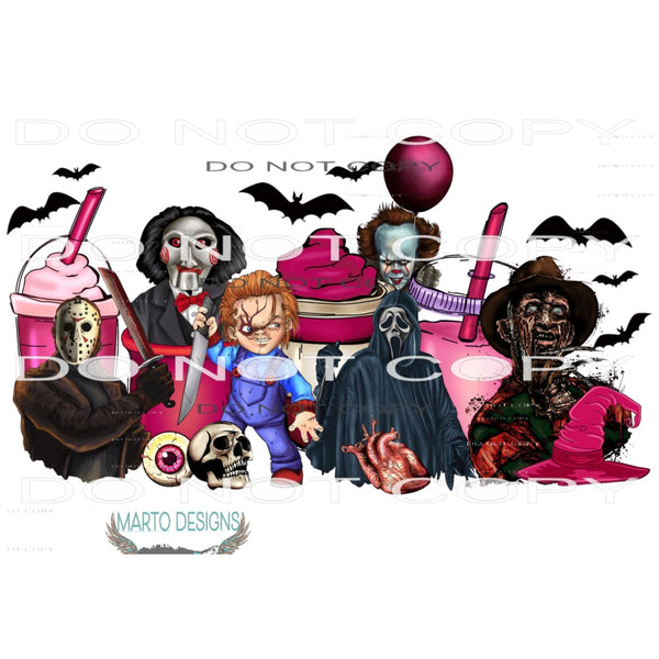 Pink Horror Coffee Cups #7393 Sublimation transfers - Heat