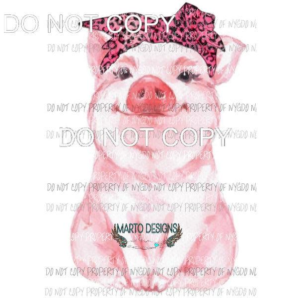 Pink Pig pink leopard Sublimation transfers Heat Transfer
