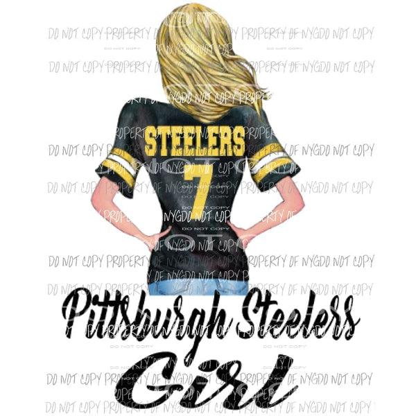 Pittsburgh Steelers girl Sublimation transfers Heat Transfer