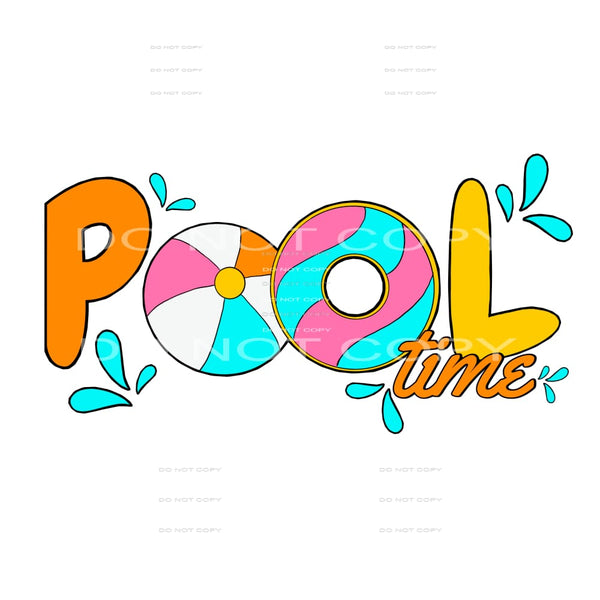 Pool times # 880 - Heat Transfer Graphic Tee - women’s