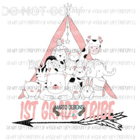 Pre K - 6th Grade tribe tee pee Girls Sublimation transfers Heat Transfer
