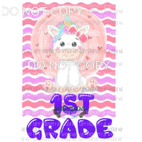 Pre K - 6th Grade Unicorn Sublimation transfers Heat Transfer