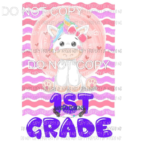 Pre K - 6th Grade Unicorn Sublimation transfers Heat Transfer