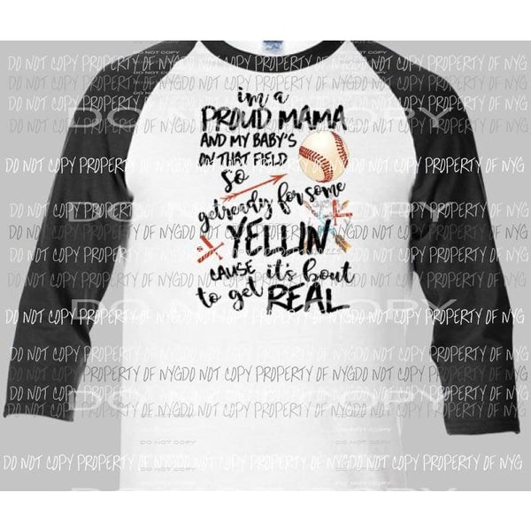 Proud Mama Baseball sublimation transfer Heat Transfer