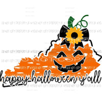 Pumpkin State Fall happy Halloween yall All states in drop down menu sublimation transfer state Heat Transfer