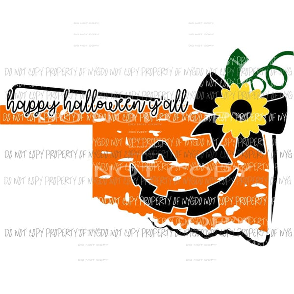 Pumpkin State Fall happy Halloween yall All states in drop down menu sublimation transfer state Heat Transfer