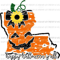 Pumpkin State Fall happy Halloween yall All states in drop down menu sublimation transfer state Heat Transfer