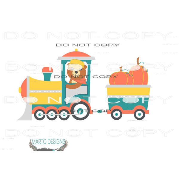 Pumpkin Train # 9952 Sublimation transfers - Heat Transfer