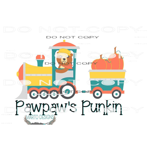 Pumpkin Train custom # 9951 Sublimation transfers - Heat