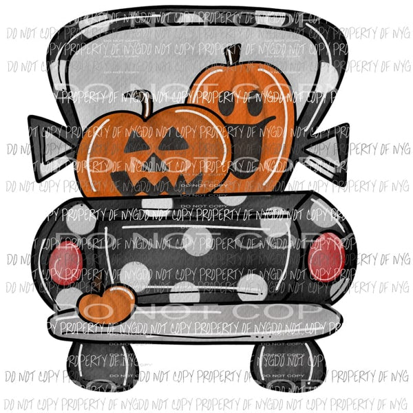 Pumpkin Truck Black Sublimation transfers Heat Transfer