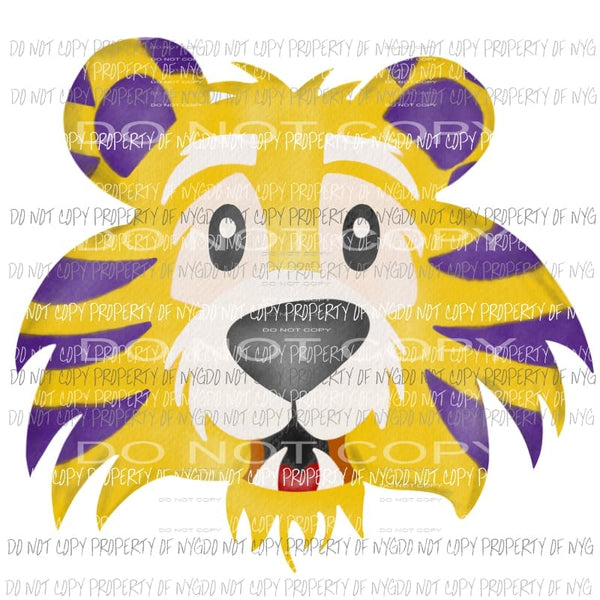 Purple and gold tiger watercolor Sublimation transfers Heat Transfer