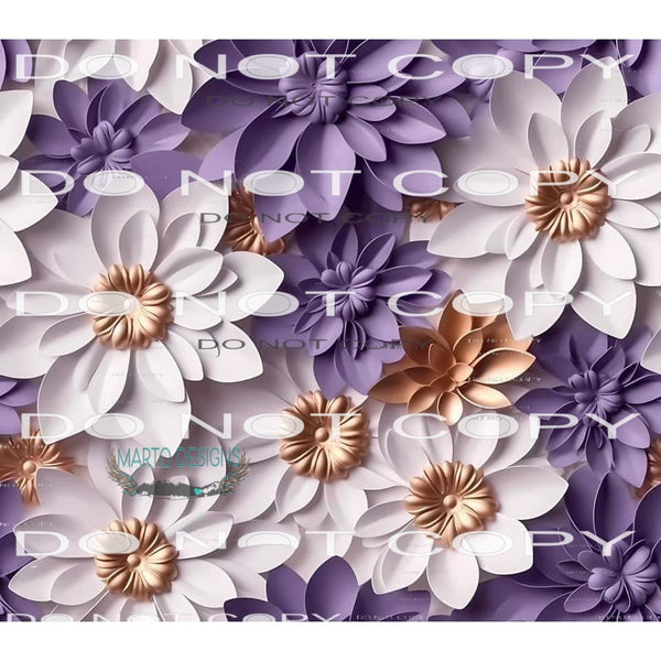 Purple Flowers #6273 Sublimation transfers - Heat Transfer