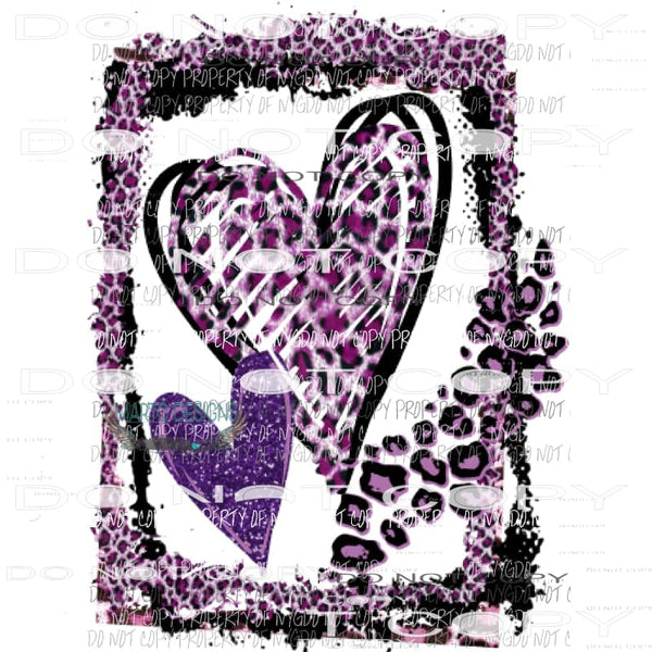 Purple Heart Frame Sublimation transfers Heat Transfer