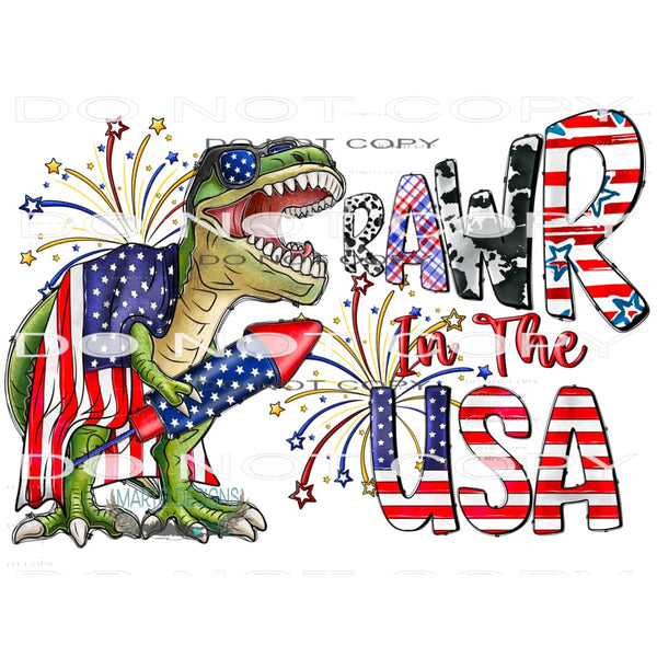 Rawr In The USA #10842 Sublimation transfers - Heat