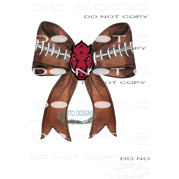 Razorbacks Football Bow # 147 Sublimation transfers - Heat