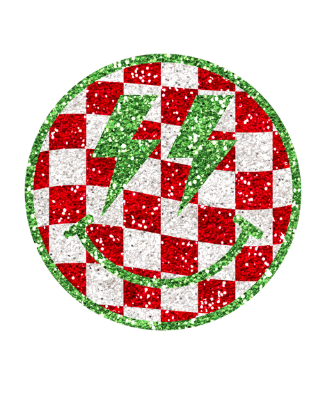 Red And Green Checkered Smile #7870 Sublimation transfers -