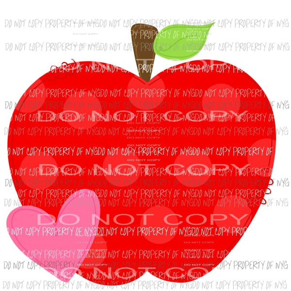 Red Apple Pink Heart transfers Heat Transfer