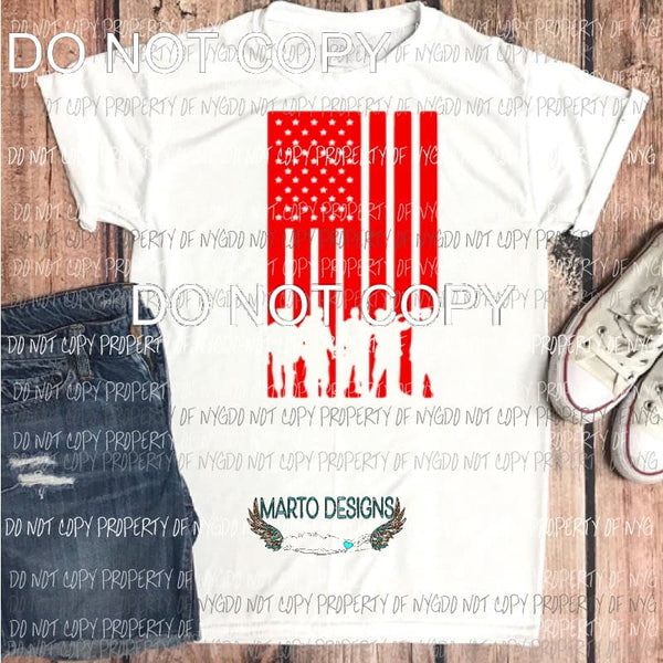 Red Flag military Sublimation transfers Heat Transfer