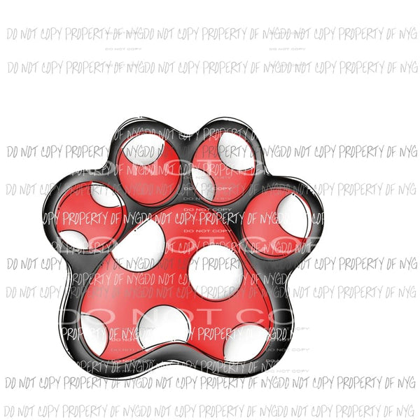 red paw Sublimation transfers Heat Transfer