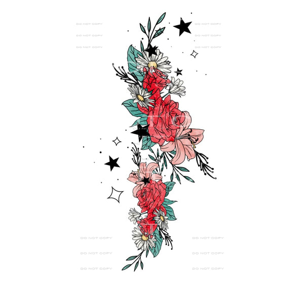 Red rose flower # 176 Sublimation transfers - Heat Transfer