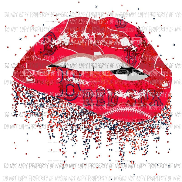 red sox lips Sublimation transfers Heat Transfer