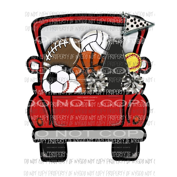 Red Truck Sports school Sublimation transfers Heat Transfer