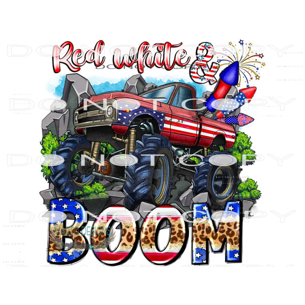 Red White And Boom #10886 Sublimation transfer - Heat