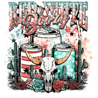 Red white and Boozy America # 9942 Sublimation transfers -