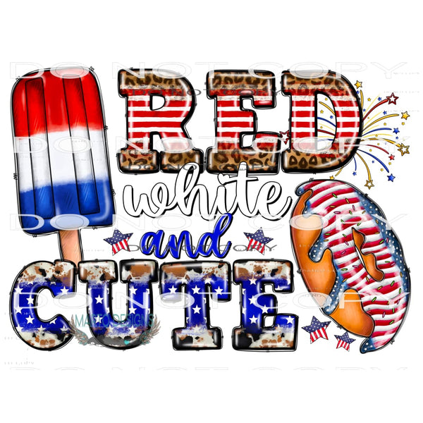 Red White AND CUTE #10897 Sublimation transfer - Heat