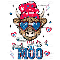 Red white and Moo #10340 Sublimation transfers - Heat