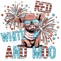 Red white and moo # 710 Sublimation transfers - Heat