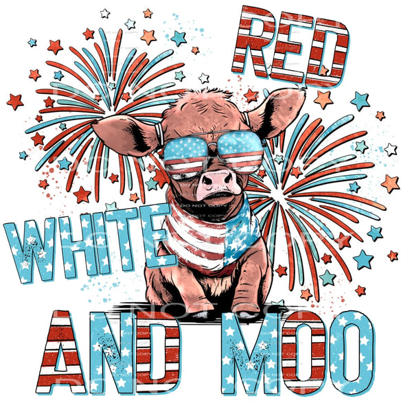 Red white and moo # 710 Sublimation transfers - Heat