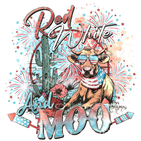 Red white and moo America # 9940 Sublimation transfers -