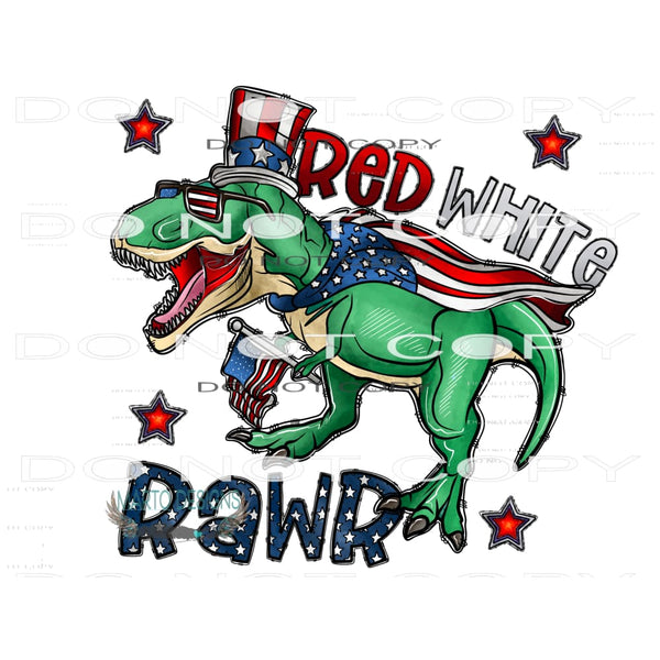 Red White And Rawr #10853 Sublimation transfers - Heat