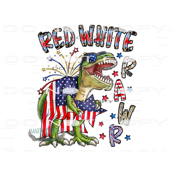 Red White And Rawr #10854 Sublimation transfer - Heat