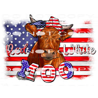 Red White Moo #10811 Sublimation transfers - Heat Transfer