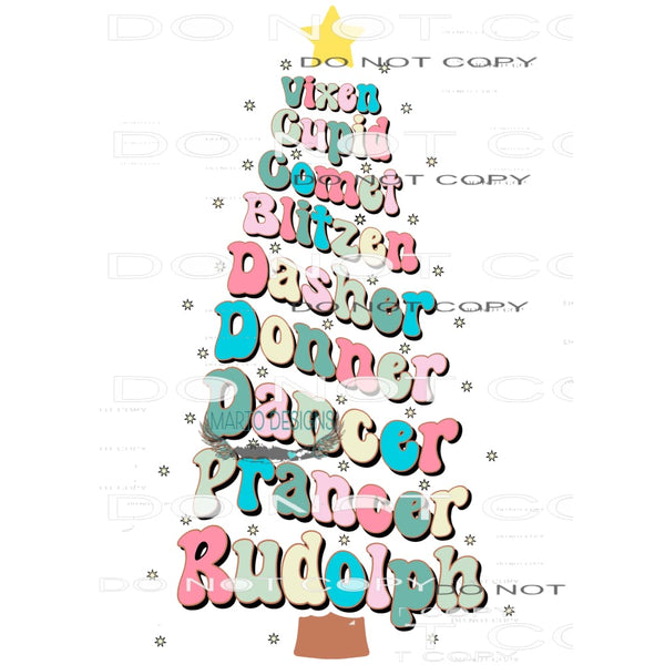 Reindeer #8093 Sublimation transfers - Heat Transfer Graphic