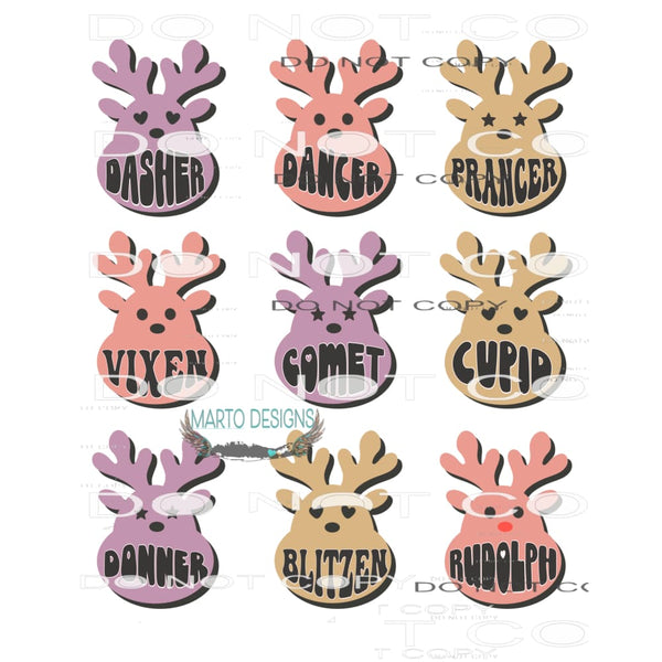 Reindeer #8561 Sublimation transfers - Heat Transfer Graphic