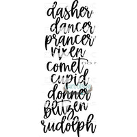 Reindeer Names #7905 Sublimation transfers - Heat Transfer