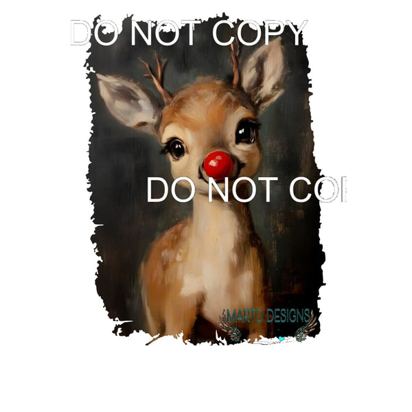 reindeer red nose # 4570 Sublimation transfers - Heat