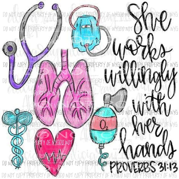 Respiratory Therapist She Works Willingly Sublimation transfers Heat Transfer